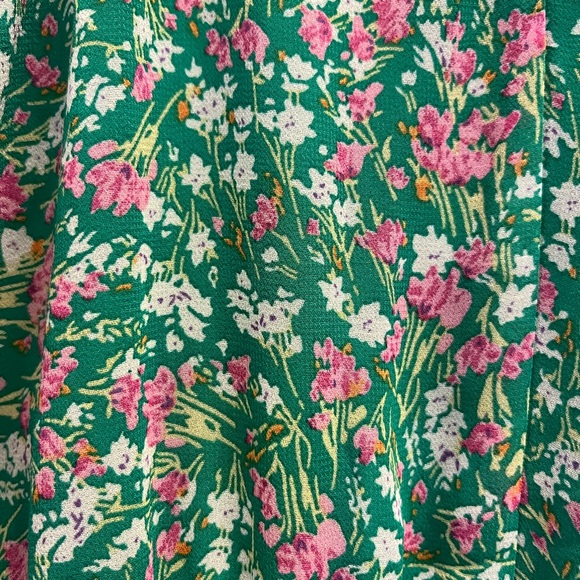 She + Sky Green Floral Maxi Dress Ruffles Wedding Vacation - Picture 4 of 11